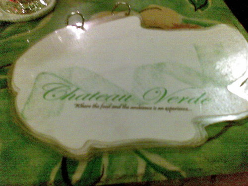 Menu at Chateau Verde
