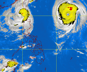 Satellite Image of Typhoons Ondoy and Quedan Satellite Image of Typhoons Ondoy and Quedan (Courtesy of PAGASA-DOST)