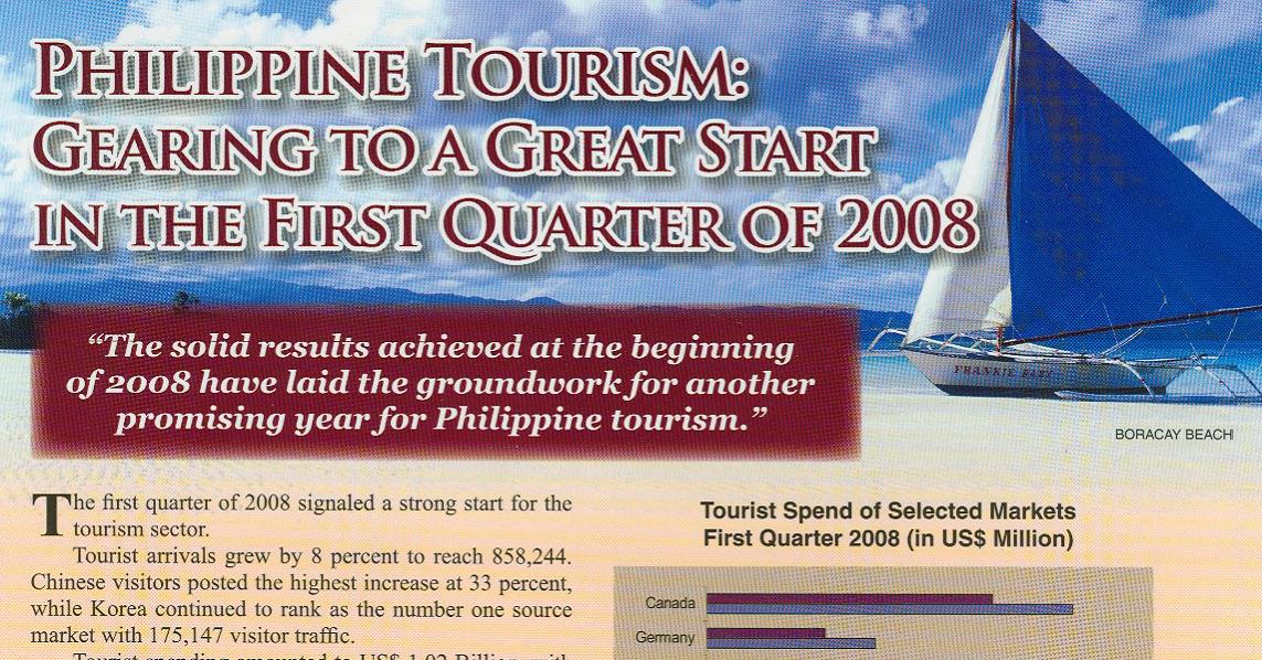 Report of Department of Tourism for 1st Quarter of 2008 (photo of DoT report)