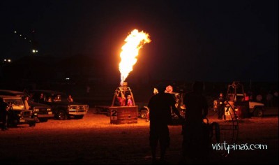 Testing the burners at the Philippine International Hot Air Balloon Fiesta, Clarkfield
