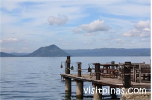 Wharf overlooking the Taal Volcano at Club Balai Isabel