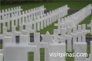 Crosses and Star of David at headstones at Manila American Cemetery Crosses and Star of David at headstones at Manila American Cemetery