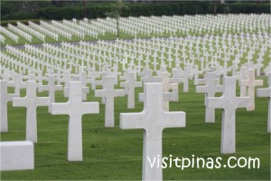 Perfectly aligned headstones at Manila American Cemetery
