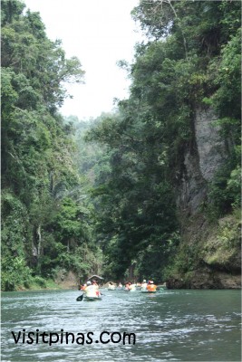 Paddling up to Pagsanjan Falls, Laguna