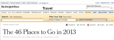 The New York Times 46 Places to Go in 2013
