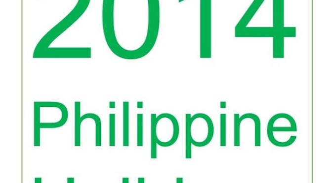 List of 2014 Philippine Holidays