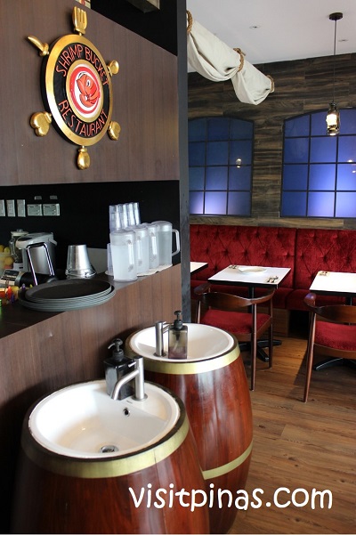 Inside Shrimp Bucket Restaurant in UP Town Center (Quezon City)