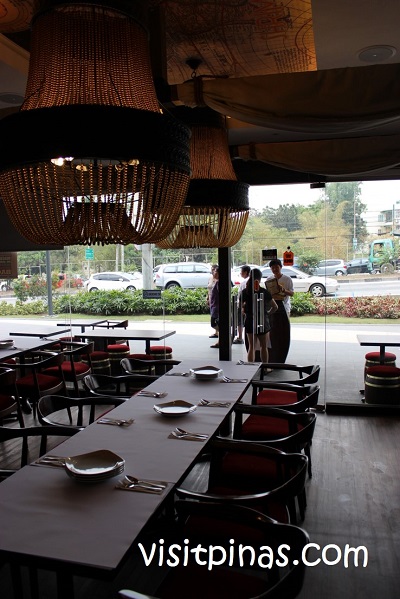 Looking out at Shrimp Bucket Restaurant (UP Town Center, Quezon City)