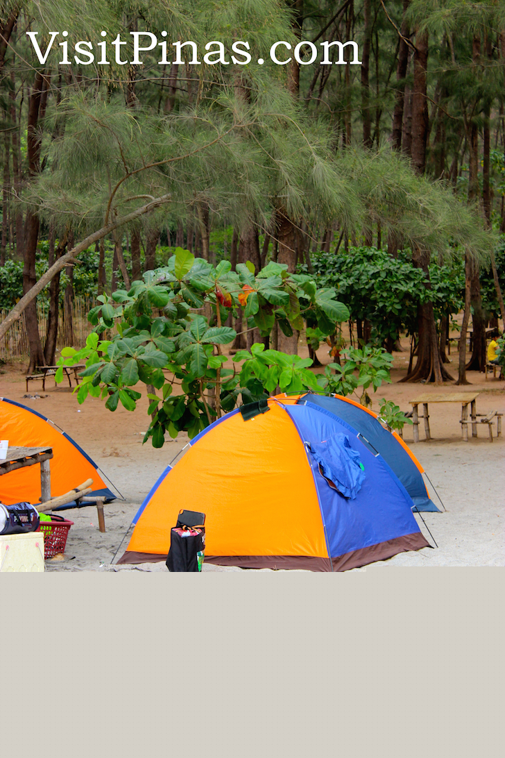 Camping tents at Anawangin Cove, Zambales
