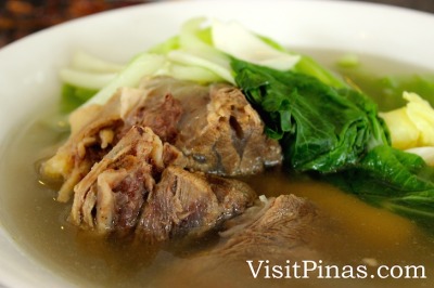 Beef, vegetables and soup of Bulalo, Rose and Grace (Batangas)