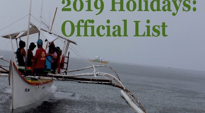 2019 Holidays: Official List of Philippine Holidays